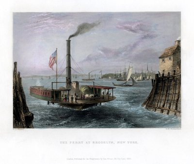 Färjan i Brooklyn, New York, USA, 1838. av George Richardson