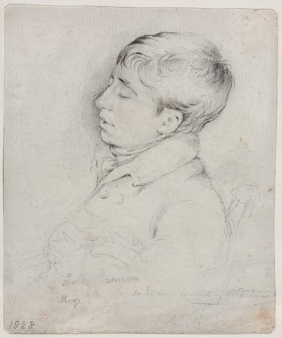 Ett porträtt av Welby Sherman sovande i en stol, 1828. av George Richmond