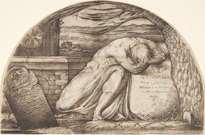 En figur som gråter över en grav av George Richmond