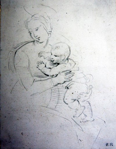 En mor och hennes barn - studera för de gamla av George Richmond
