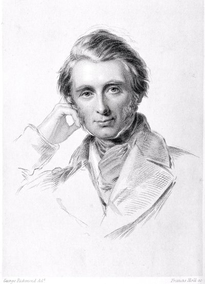 Porträtt av John Ruskin (1819-1900) graverat av Francis Holl (1815-84) av George Richmond