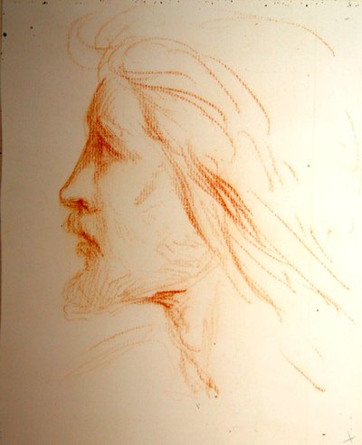 Porträttstudie av Samuel Palmer, ca 1828-29 (röd krita på papper) av George Richmond