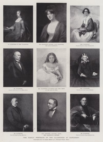 Familjeporträtten av Gladstones i Hawarden av George Richmond
