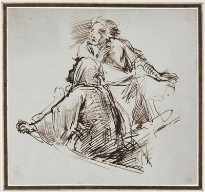 Två mansfigurer, ca. 1829. av George Richmond