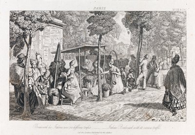 Boulevard Des Italiens, ca 1821 (etsning) av George Robert Lewis