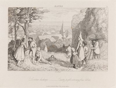 Returning From Labor, Havre, ca 1821 (etsning) av George Robert Lewis