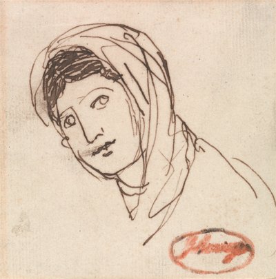 Ett kvinnligt huvud av George Romney