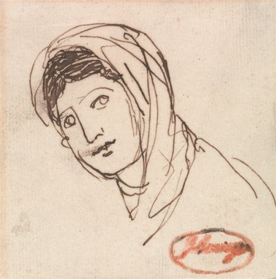 Ett kvinnligt huvud av George Romney