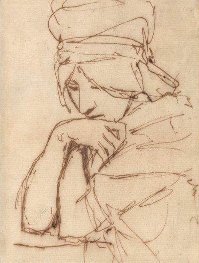 En eftertänksam kvinna av George Romney