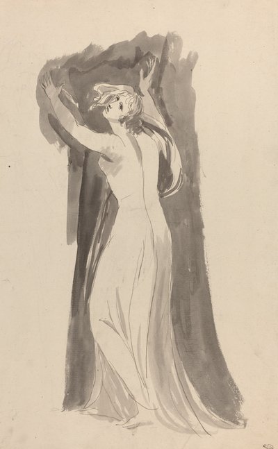 En studie av Miranda för "The Tempest" av George Romney