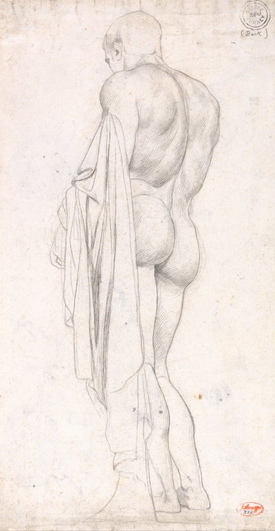 Bakifrån av en stående klassisk mansfigur av George Romney