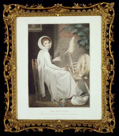 The Spinner (gravyr av Thomas Cheesman, efter G. Romney, utgiven av John och Josiah Boydell 1789) av George Romney