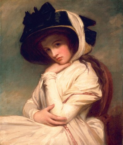 Emma Hart, senare Lady Hamilton, i stråhatt, ca 1782-94 av George Romney