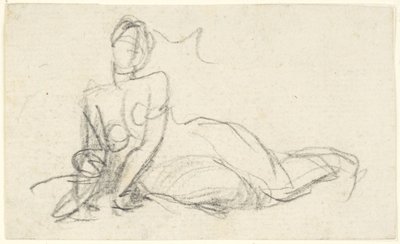 Kvinnlig figur sittande på marken av George Romney