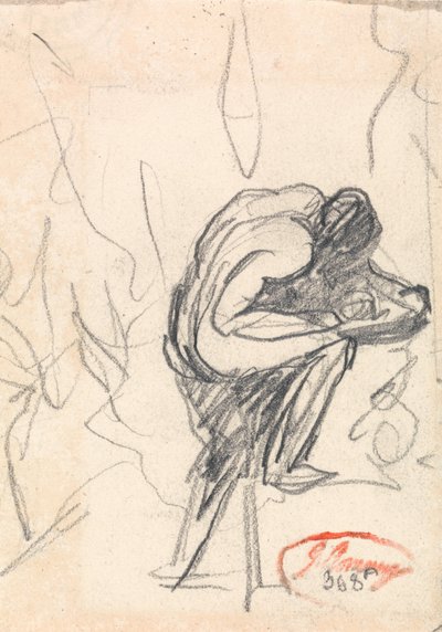 Figur stående, med böjt knä av George Romney