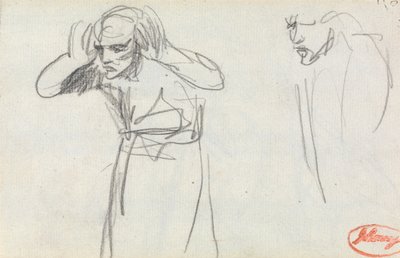 Figur med händerna mot öronen av George Romney