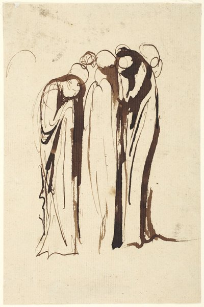 En grupp stående figurer som gråter av George Romney