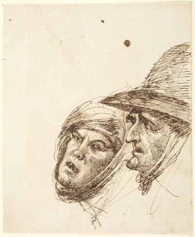 Mans- och kvinnohuvuden av George Romney