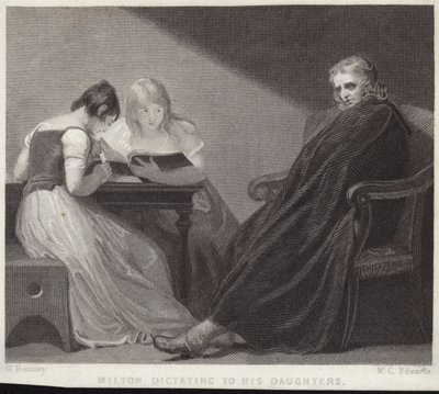 John Milton dikterar för sina döttrar av George Romney
