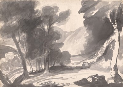 Landskapsstudie: Dunge, sjö och berg av George Romney