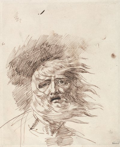 "Lear i stormen", Kung Lear, Akt III, Scen II av George Romney