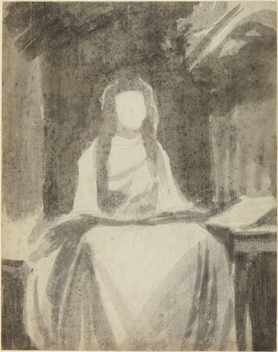 Porträttskiss av Lady Hamilton som helgonet Cecilia av George Romney