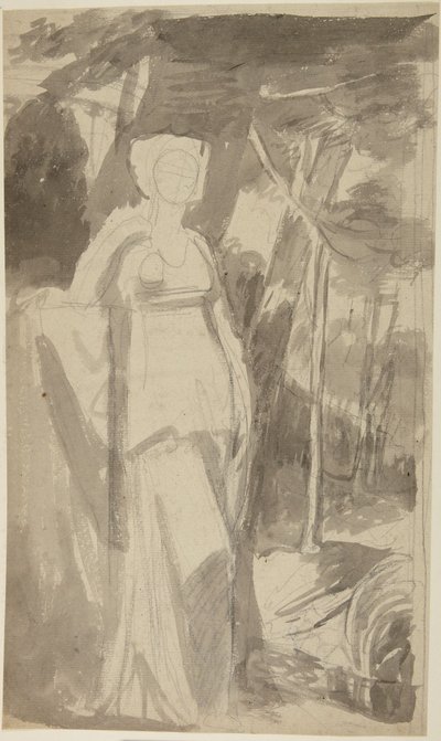 Porträttskiss av fröken Francis Woodley av George Romney