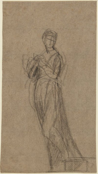 Porträttskiss av en stående kvinna av George Romney
