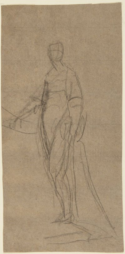 Porträttskiss av en stående kvinna av George Romney