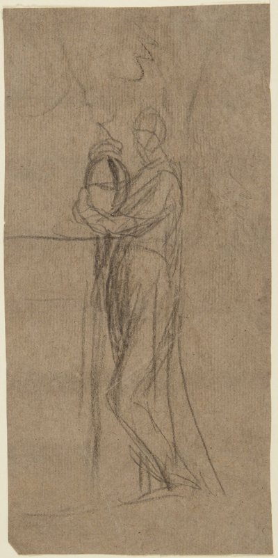 Porträttskiss av en stående kvinna av George Romney