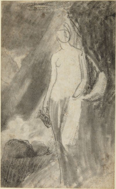 Porträttskiss av en stående kvinna av George Romney