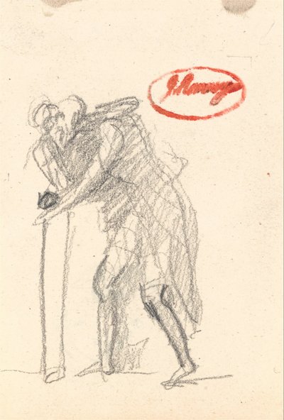 Möjligen en böjd figur med pinne från "ålderdom" av George Romney