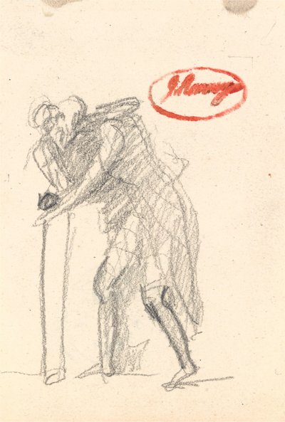 Kanske en böjd figur med en pinne från ”Old Age” av George Romney