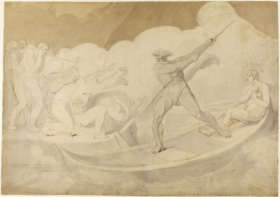 Psyche färdades över Styx från Apuleius, ”Den gyllene åsnan”, VI, 18 av George Romney