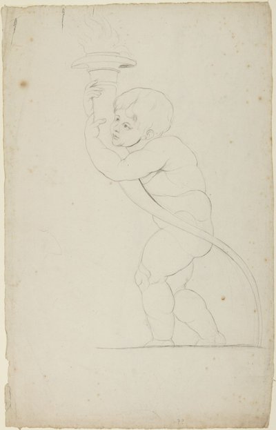 Putto som håller en fackla av George Romney