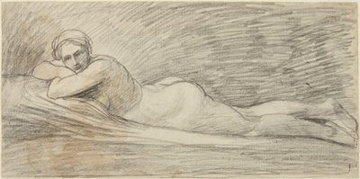 Liggande kvinnlig akt av George Romney