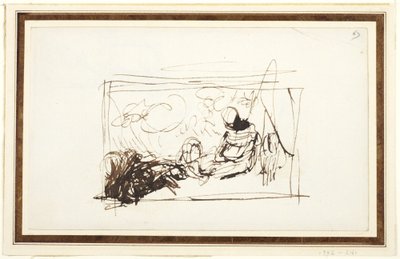 Sittande figurer och en get av George Romney