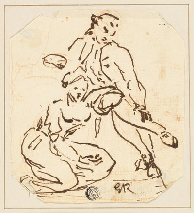 Sittande man och kvinna av George Romney