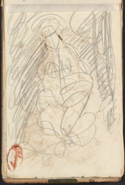 Sittande nakenmodell av George Romney