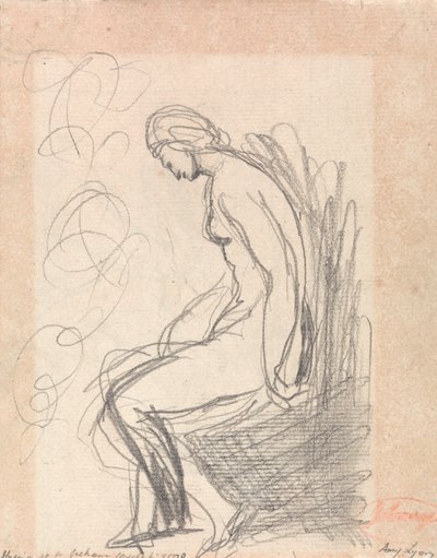 Sittande naken kvinna (Hygeia hos doktor Graham) av George Romney