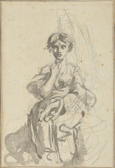 Sittande kvinnlig figur av George Romney