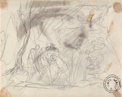 Skiss för Canidia och ungdomarna av George Romney