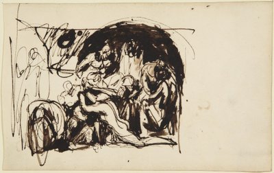 Skiss för Howards besök på fängelser av George Romney