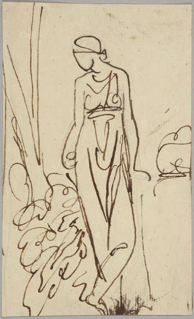 Stående kvinnlig figur, porträttstudie av George Romney