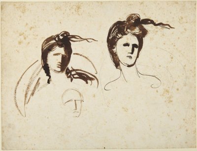 Studier av en kvinnas huvud av George Romney