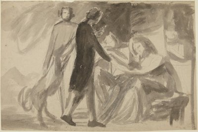 Studie till ett gruppporträtt () av George Romney