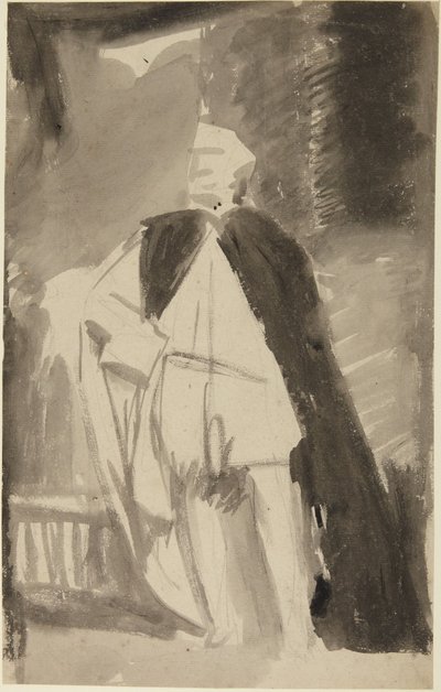 Studie till porträtt av en man i en lång kappa av George Romney