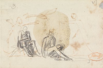 Studie av två sittande figurer av George Romney