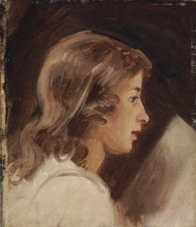 Studie av en pojke som läser, i profil av George Romney