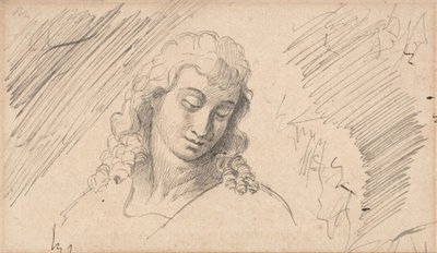 Studie av huvudet på en ung man av George Romney
